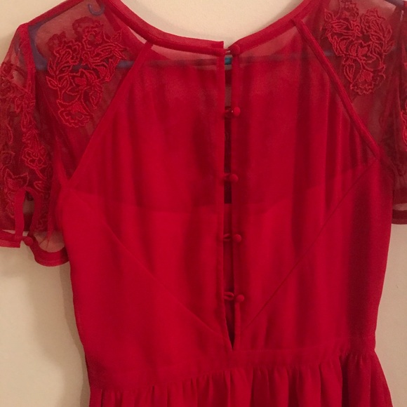 KIMICHI BLUE // VINTAGE RED LACE DRESS - Picture 6 of 8